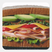 Gestapelde sandwich vierkante sticker (Voorkant)