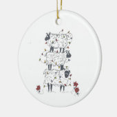 Gestapelde schapen met kerstmis keramisch ornament (Links)