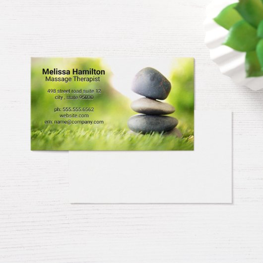 Gestapelde Stenen in Grass Visitekaartje (Bureau)