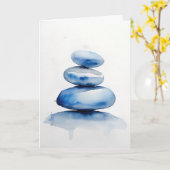 Gestapelde stenen Joodse condoleances Kaart (Gele Bloem)