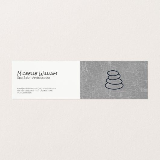 Gestapelde stenen | Marbles Grijs | Day Spa Visitekaartje (Buitenkant ongevouwen)