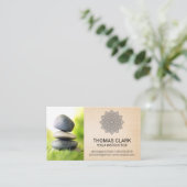 Gestapelde stenen | Zen | Yoga Mandala Patroon Visitekaartje (Staand voorkant)