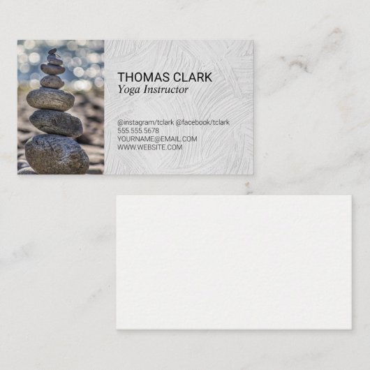 Gestapelde stenen | Zen | Yoga Visitekaartje (Voorkant / Achterkant)