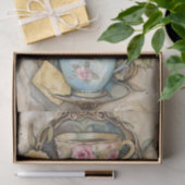 GESTAPELDE THEEKOPJES DECOUPAGE VLOEIPAPIER TISSUEPAPIER (Geschenk)