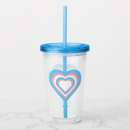 Gestapelde Transgender Hart Acryl Tumbler Drinkbeker