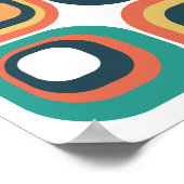 Gestapelde vierkantjes uit de middelste eeuw Blauw Poster (Hoek)