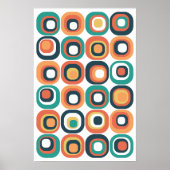 Gestapelde vierkantjes uit de middelste eeuw Blauw Poster (Voorkant)