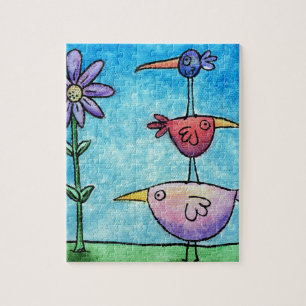 Gestapelde Vogels Legpuzzel