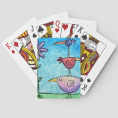 Gestapelde vogels speelkaarten (Achterkant)