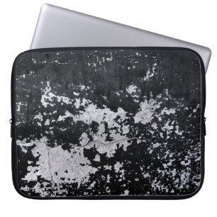 Gestapelde zwarte verf laptop sleeve