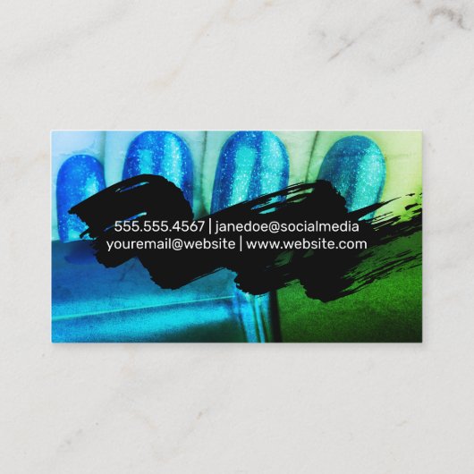 Gestapte nagels visitekaartje (Achterkant)