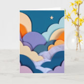 Gestarreerde wolkenlandschap collage kaart (Gele Bloem)