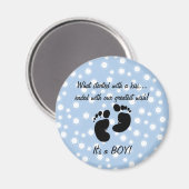 Gestart met een kus wens blauw custom magneet (Voorkant / Achterkant)