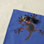 Gestartte Funny Gecko Lizard Blue Custom Name Strandlaken (In situ)