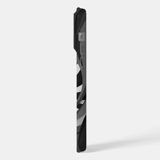 Gestatoeeerde krijger, zwart-wit portret iPhone hoesje (Linkerkant)