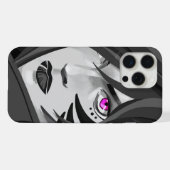 Gestatoeeerde krijger, zwart-wit portret iPhone hoesje (Achterkant horizontaal)