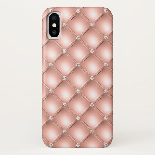 Gesteende Diamant Glanzend Roze Goud Roze Luxe Case-Mate iPhone Case (Achterkant)