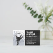 Gestegen hand bokshandschoen | boksring visitekaartje (Staand voorkant)