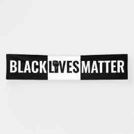 Gestegen vuist zwart en wit zwart leven materie spandoek