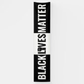 Gestegen vuist zwart en wit zwart leven materie spandoek (Verticaal)