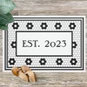 Gesteld 2023 Zwart witteprofiel - Aangepast ontwer Deurmat