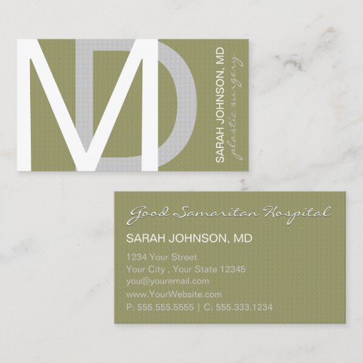 GESTELDE Medische Doctor KIEZEN ACHTERGRONDKLEUR Visitekaartje (Voorkant / Achterkant)