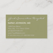 GESTELDE Medische Doctor KIEZEN ACHTERGRONDKLEUR Visitekaartje (Achterkant)