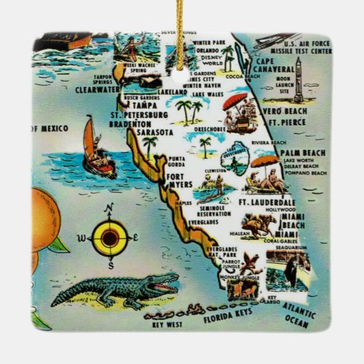 Gestellen uit Florida Keramisch Ornament (Achterkant)