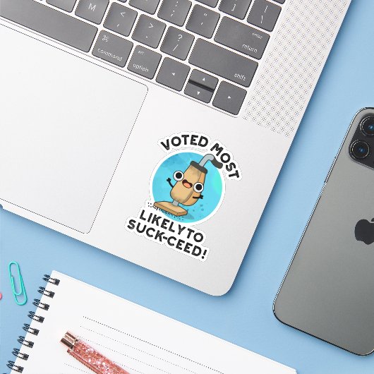 Gestemd met het meest waarschijnlijk om Funny Vacu Sticker (Laptop met iPhone)