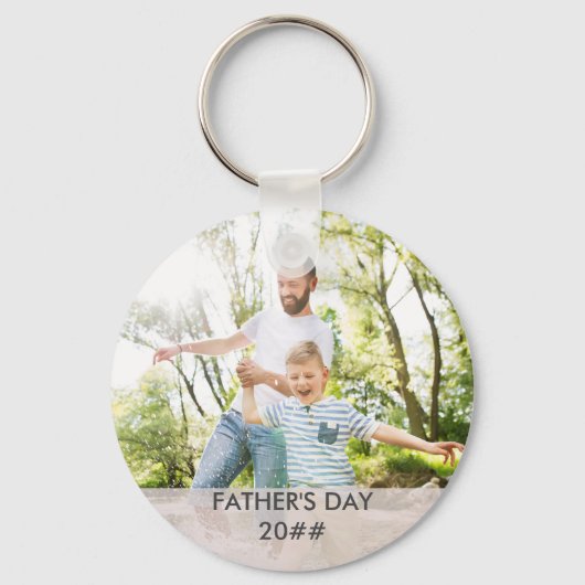 Gestemde foto van beste vader op Aangepaste vaderd Sleutelhanger (Achterkant)