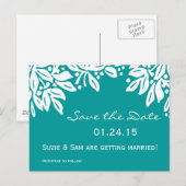 Gestempeld Bloemen Bruiloftspatroon Aankondigingskaart (Voorkant / Achterkant)