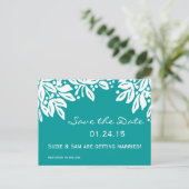 Gestempeld Bloemig Huwelijkspatroon Aankondigingskaart (Staand voorkant)