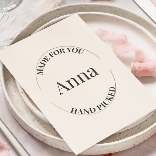 Gestempeld en gecentreerd