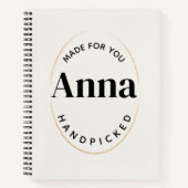 Gestempeld en gecentreerd notitieboek (Voorkant)