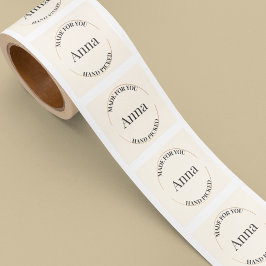 Gestempeld en gecentreerd vierkante sticker