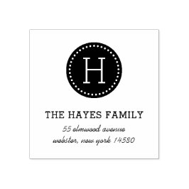 Gestempeld Familie Monogram Adres Stempel