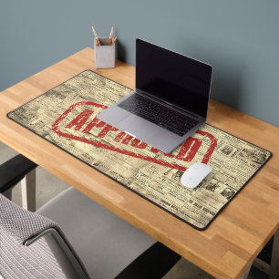 Gestempeld Goedgekeurd Vintage Bureaublad Bureaumat