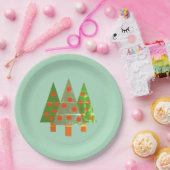 Gestempeld kerstboomgaard op Groenboek Borden Papieren Bordje (Feest)