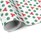 Gestempeld met rode en groene cirkels cadeaupapier (Rol Hoek)
