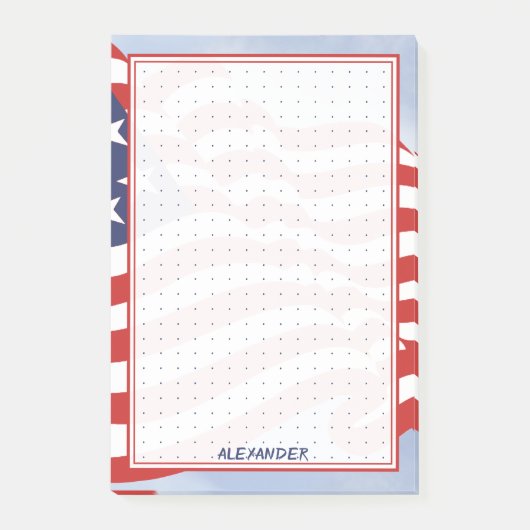 Gestempeld rooster Patriottische Amerikaanse vlag  Post-it® Notes (Voorkant)