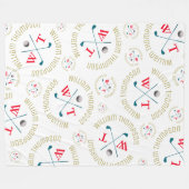 Gestempelde allover Sport Golf Clubs Patroon Wit Fleece Deken (Voorkant (Horizontaal))