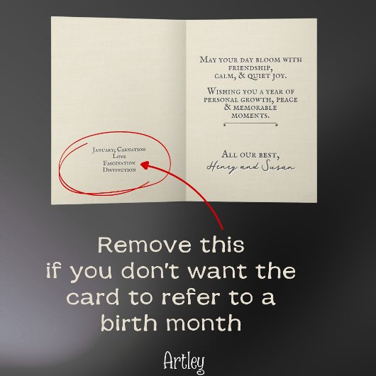 Gestempelde Anjer Januari Geboorte Bloem Linnen Kaart