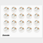 Gestempelde Boho Pampas Gras Trouw Ronde Sticker (Vel)