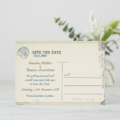 gestempelde briefkaart Wedding Save the date. (Staand voorkant)