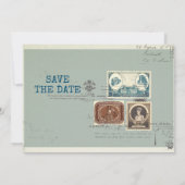 gestempelde briefkaart Wedding Save the date. (Achterkant)