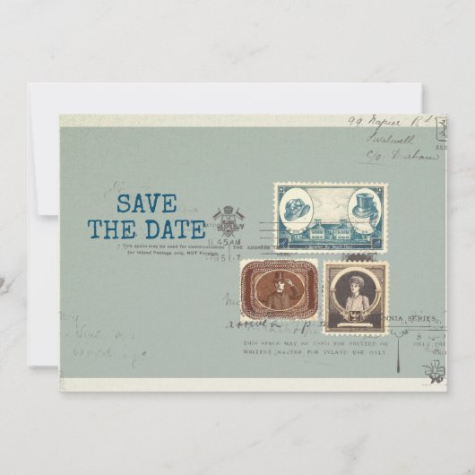  gestempelde briefkaart Wedding Save the date. (Achterkant)