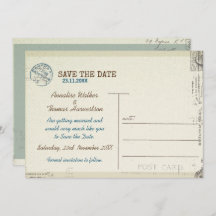  gestempelde briefkaart Wedding Save the date.