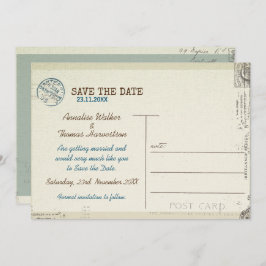  gestempelde briefkaart Wedding Save the date.