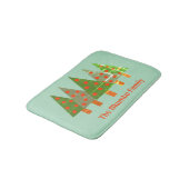 Gestempelde Kerstmis dennenbos gepersonaliseerde n Badmat (Gekanteld)