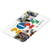 Gestempelde nieuwjaar platte fotokaart magneet (Linkerzijde)